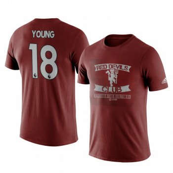 Men's Ashley Young Manchester United The Red Devils Short Sleeve T-shirt