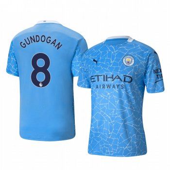 İlkay Gündoğan Manchester City 2020-21 Home Replica Short Sleeve Blue Jersey