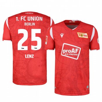 Union Berlin Christopher Lenz Men's Red 100th Anniversary Short Sleeve Jersey 2020