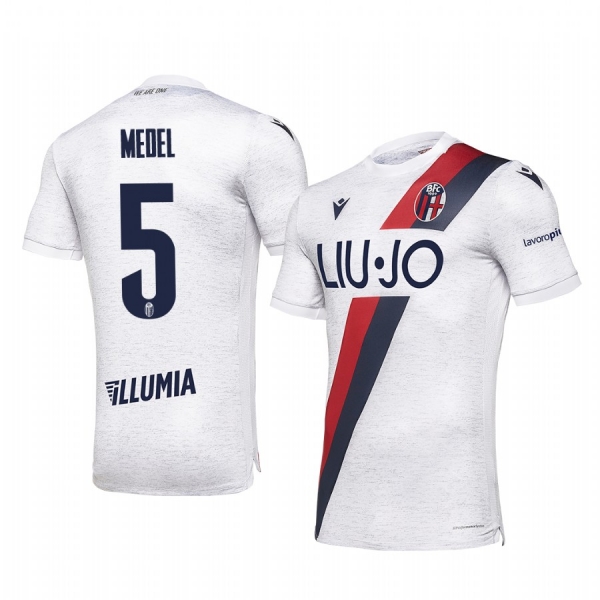 Bologna Gary Medel Men's White Away Short Sleeve Jersey 19-20