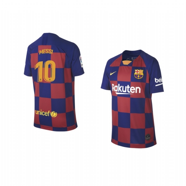 Youth Lionel Messi Barcelona 19-20 Home Jersey