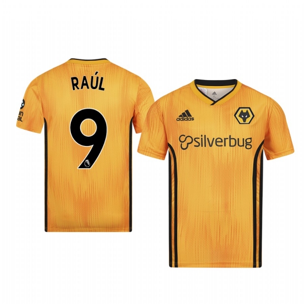 Youth Wolverhampton Wanderers Raul Jimenez Orange Home Short Sleeve Jersey 19-20