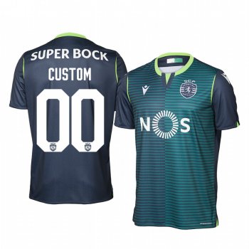 Sporting Lisbon Custom 19-20 Away Men's Navy Short Sleeve Jersey