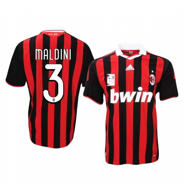 Paolo Maldini AC Milan Retro Men's Red Black Last battle Jersey