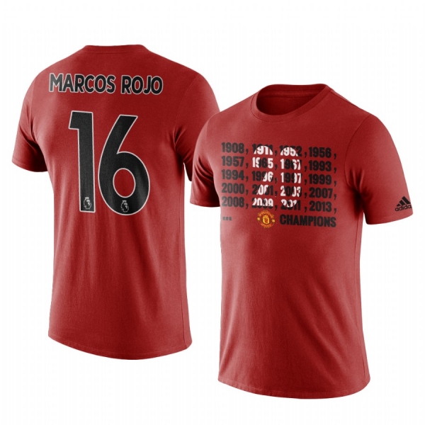 Men's Marcos Rojo Manchester United Champions Short Sleeve T-shirt