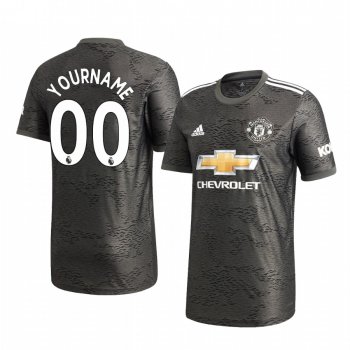 Custom Manchester United 2020-21 Away Men's Black Short Sleeve Jersey