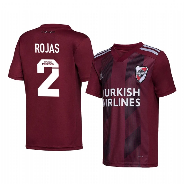 River Plate Robert Rojas 2020 Away Men's Red Short Sleeve Jersey