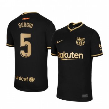 Sergio Busquets Barcelona 2020-21 Away Men's Black Short Sleeve Jersey