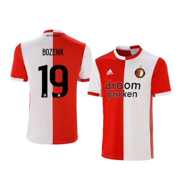 Youth Robert Bozenik Feyenoord 19-20 Home Red White Official Short Sleeve Jersey