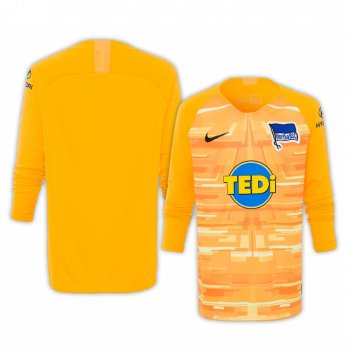 19-20 Hertha BSC Yellow Goalkeeper Long Sleeve Jersey Men's