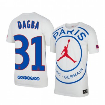 Paris Saint-Germain Colin Dagba Men's White Game Jersey 2020-21