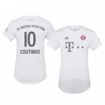 Women's Bayern Munich Philippe Coutinho White Away Jersey 19-20