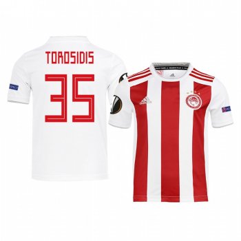 Youth Vasilis Torosidis Olympiacos Piraeus UEFA Europa League Home White Short Sleeve Jersey