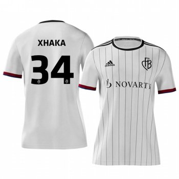 Basel Taulant Xhaka Men's White Away Short Sleeve Jersey 19-20