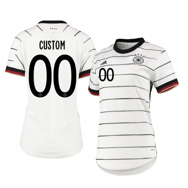 Germany Custom Women's White Home Short Sleeve Jersey 2020-21