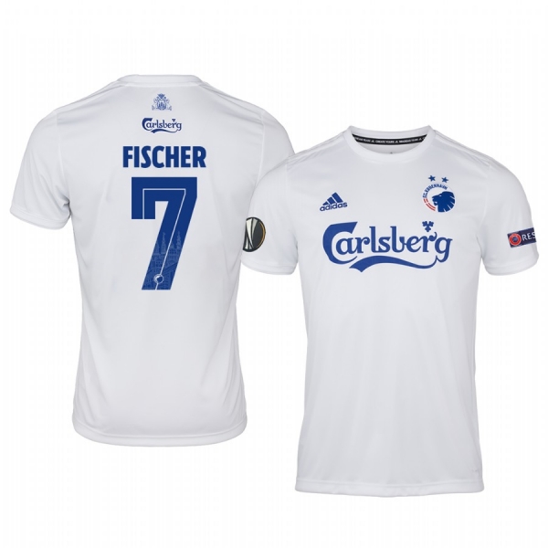 FC Copenhagen Viktor Fischer Men's 19-20 Home Replica Short Sleeve Jersey