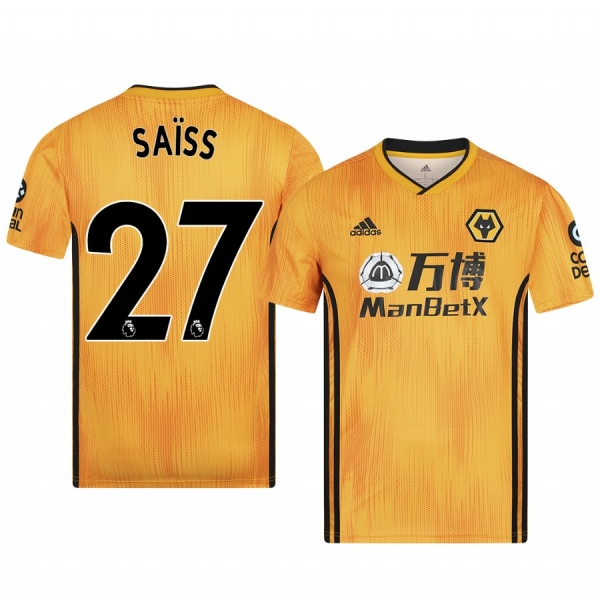 Men's Romain Saiss Wolverhampton Wanderers Home Authentic Jersey 19-20