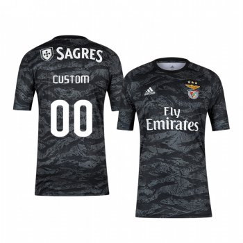 19-20 Benfica Custom Black Goalkeeper Short Sleeve Jersey Men's