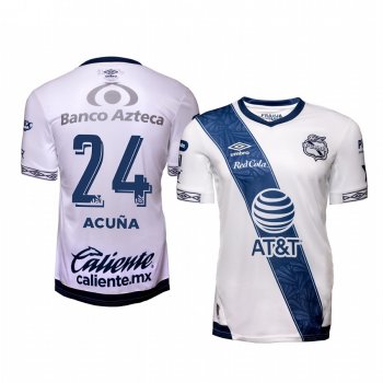 Francisco Acuna Club Puebla Home White Short Sleeve Jersey