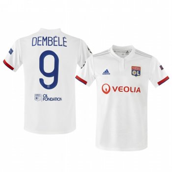 Moussa Dembele Olympique Lyonnais 2020 UEFA Champion League Home Men's White Short Sleeve Jersey