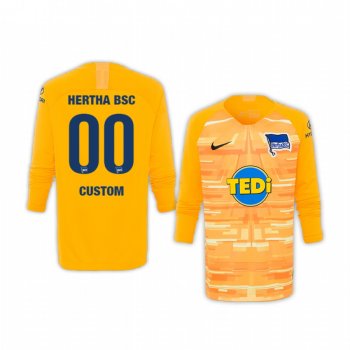 Youth 19-20 Hertha BSC Custom Yellow Goalkeeper Long Sleeve Jersey Youth