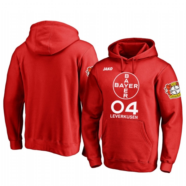 Bayer Leverkusen Team Logo Red Iconic Pullover Hoodie