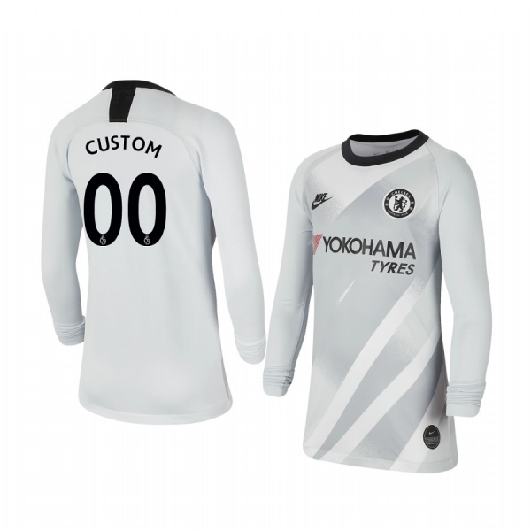 Youth 19-20 Chelsea Custom Stadium Goalkeeper Long Sleeve Jersey Youth