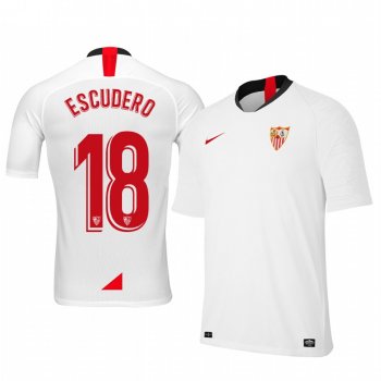 Youth Sergio Escudero Sevilla 19-20 Home White Short Sleeve Jersey