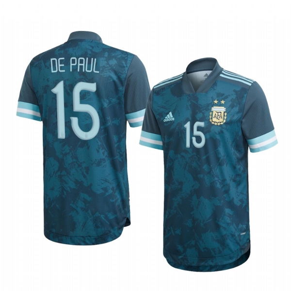 Argentina National Team Rodrigo de Paul Men's Blue Away Official Jersey 2020