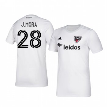 Joseph Mora D.C. United 2020-21 Away Men's White Short Sleeve Jersey