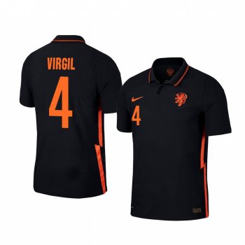 Virgil van Dijk Netherlands 2020 Black Away Men's Short Sleeve Jersey