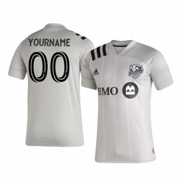 Custom Montreal Impact 2020-21 Away Replica Short Sleeve Gray Jersey