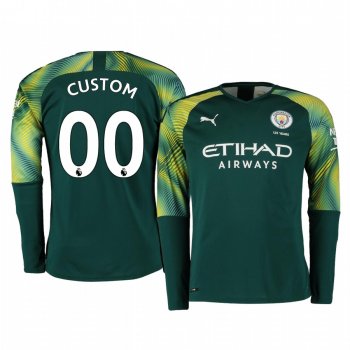 19-20 Manchester City Custom Green Home Goalkeeper Jersey Men's