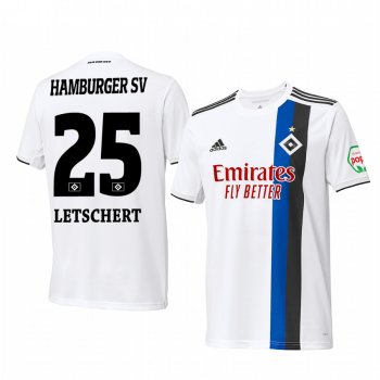 Hamburger SV Timo Letschert 19-20 Home Men's White Short Sleeve Jersey