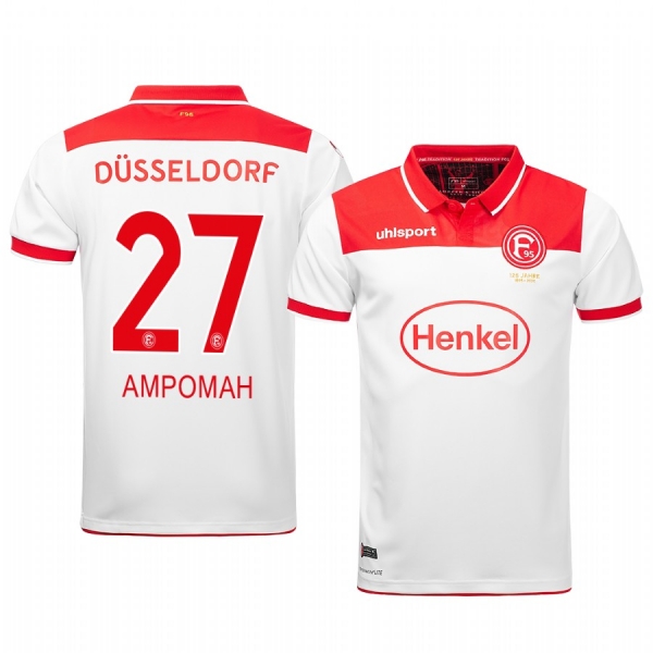 Opoku Ampomah Fortuna Düsseldorf 19-20 White Home Men's Short Sleeve Jersey