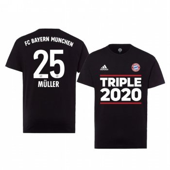 Bayern Munich Black Triple 2020 Short Sleeve T-Shirt