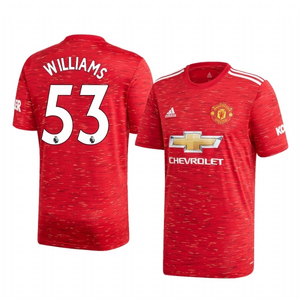 Brandon Williams Manchester United 2020 Home Men's Red Short Sleeve Jersey