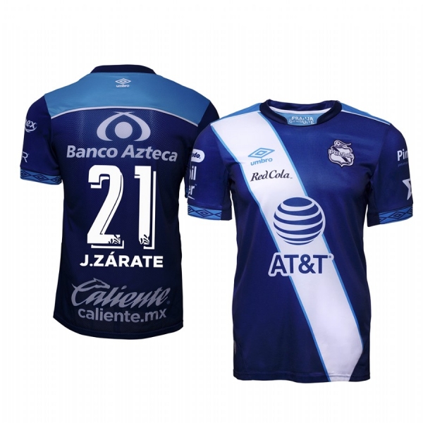 Jorge Zarate Club Puebla Away Blue Short Sleeve Jersey