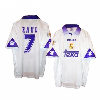 Raul Gonzalez Real Madrid 1997 Retro Men's White Retired Player Jersey