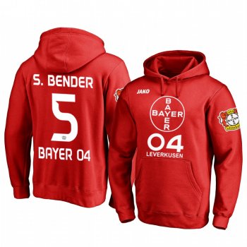 Sven Bender Bayer Leverkusen Team Logo Red Iconic Pullover Hoodie