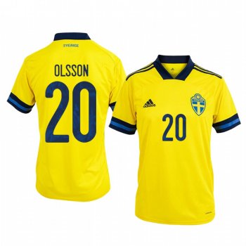 Sweden Kristoffer Olsson Men's 2020 Home Authentic Short Sleeve Jersey