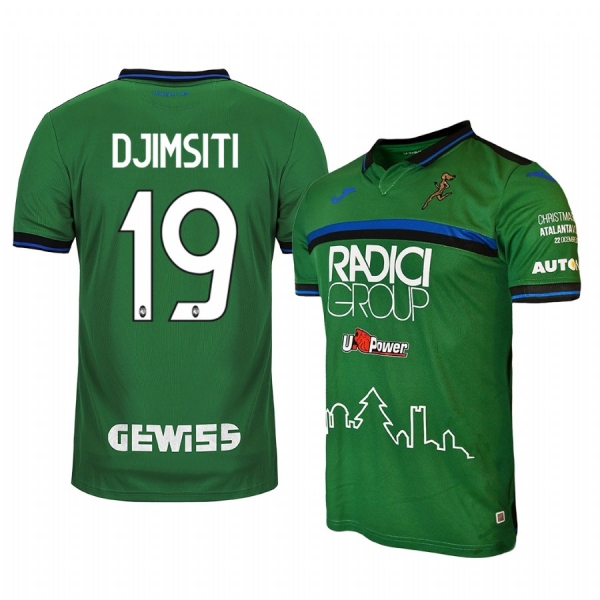 Youth Berat Djimsiti Atalanta 19-20 Christmas Edition Green Short Sleeve Jersey