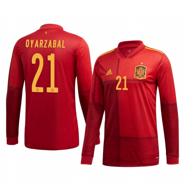 Mikel Oyarzabal Spain 2020 Red Home Replica Jersey Men's