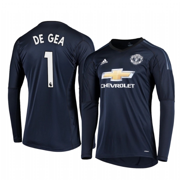 Men's David de Gea Manchester United Home Goalkeeper Navy Jersey