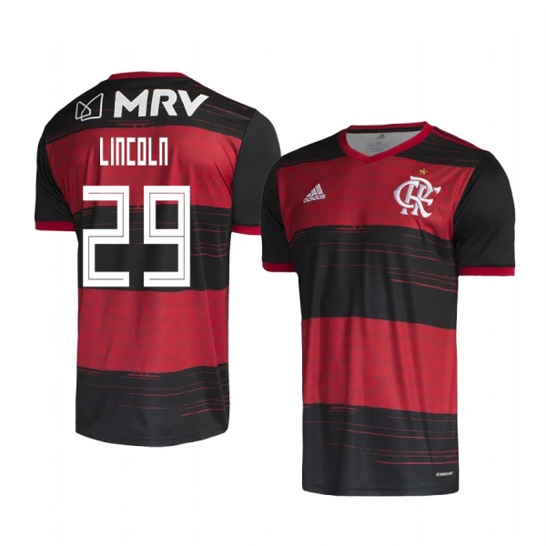 Flamengo Lincoln Men's Red Black Home Short Sleeve Jersey 2020