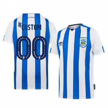 Huddersfield Town Custom 19-20 Home Men's White Blue Short Sleeve Jersey