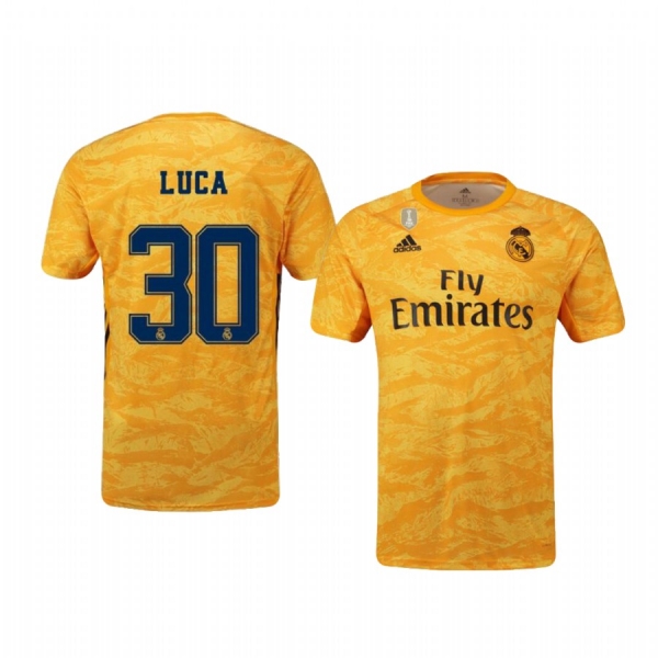 19-20 Real Madrid Luca Zidane Official Goalkeeper Home Jersey Men's