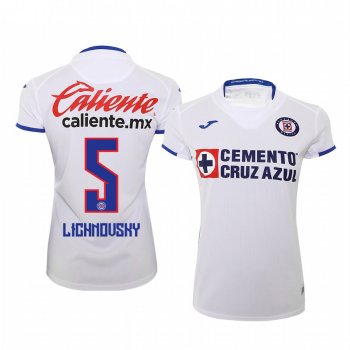 Women's Igor Lichnovsky Cruz Azul 19-20 White Away Short Sleeve Jersey