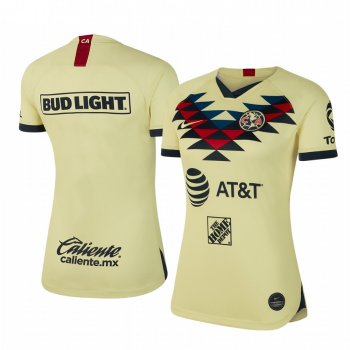 Women's Club America 19-20 Home Yellow Short Sleeve Jersey