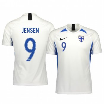 Finland Fredrik Jensen Men's 2020 Home Authentic Short Sleeve Jersey